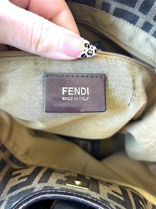 FENDI Zucca Chef Shoulder Bag Brown FF Monogram Hobo & Matching Wallet w/COA - Picture 6 of 13